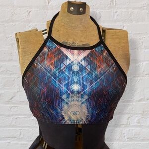 The Head Space Blue Chakras Halter Crop Top